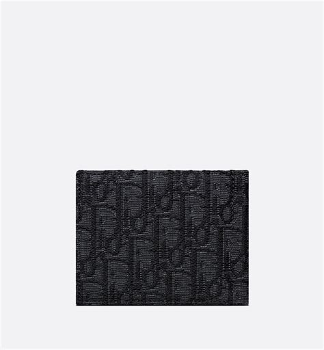 Wallet with Bill Clip Black Dior Oblique Jacquard